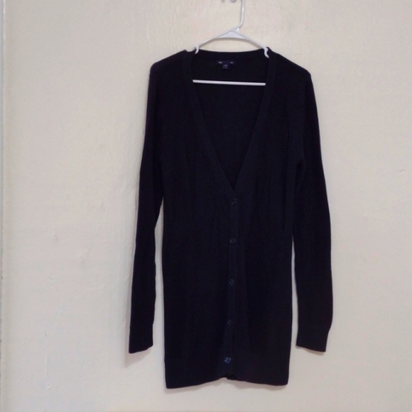 Gap Navy Thermal Knit V-neck Button Front Cardigan Sweater Size M - Picture 3 of 10